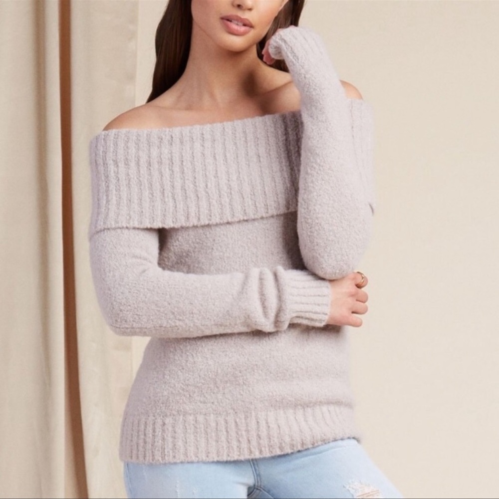 Lovers + Friends Luna Off The Shoulder Sweater Wool Blend Size Large